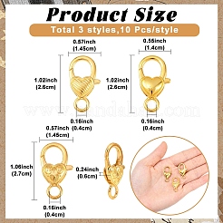 30Pcs 3 Styles Zinc Alloy Lobster Claw Clasps&nbsp;FIND-YW0017-94