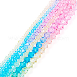 12 Strands 3 Styles Gradient Color Baking Paint Glass Bead Strands&nbsp;DGLA-TA0001-21E
