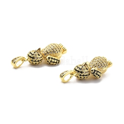 Brass Cubic Zirconia Pendants&nbsp;KK-G446-12G