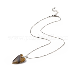 Heart Natural & Synthetic Gemstone Pendant Necklace&nbsp;NJEW-TA00066