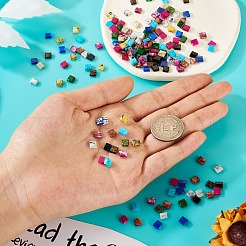 180Pcs 9 Colors 2-Hole Drawbench Glass Seed Beads&nbsp;SEED-TA0001-06