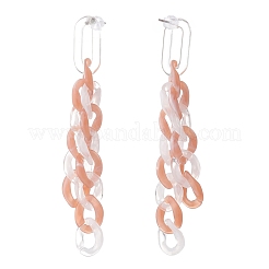 Acrylic Curb Chain Tassel Dangle Stud Earrings for Women&nbsp;EJEW-JE04767-04