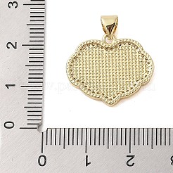 Brass Micro Pave Clear Cubic Zirconia Pendants&nbsp;KK-I712-32G