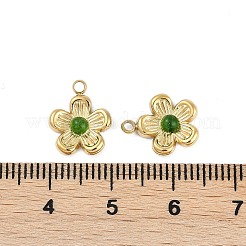 Natural Green Onyx Agate(Dyed & Heated) Flower Charms&nbsp;STAS-I325-143G-02