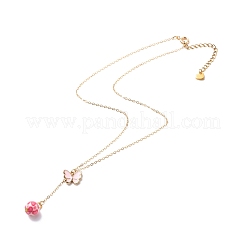 Alloy Enamel Charm & Resin Beads Lariat Necklace&nbsp;NJEW-JN03962
