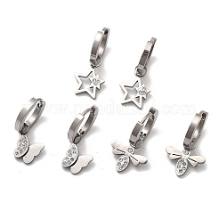 3 Pairs 3 Styles Christmas 304 Stainless Steel Hoop Earring Sets for Women&nbsp;EJEW-K279-08D-P