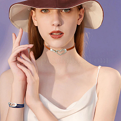 4Pcs 4 Colors PU Leather Simple Plain Double Loops Wrap Bracelets Set with Alloy Heart Clasps for Women&nbsp;BJEW-FI0001-73