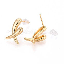 Brass Stud Earrings&nbsp;KK-T071-19G-02