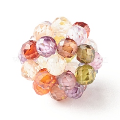 Cubic Zirconia Round Weave Beads&nbsp;CZ-JF-4MM-M1