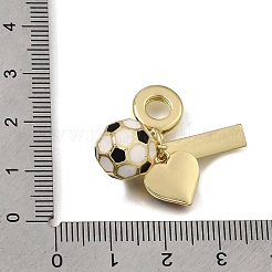 Football Theme Brass & Enamel European Dangle Charms&nbsp;KK-CBA8E93-01G