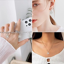 25Pcs 5 Styles Plastic with Resin Rhinestone Pendants&nbsp;FIND-YW0009-87