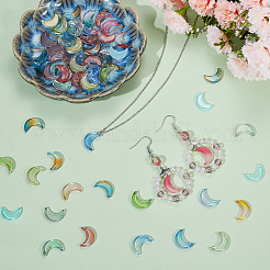 100Pcs Gradient Color Glass Pendants&nbsp;GLAA-SC0001-74