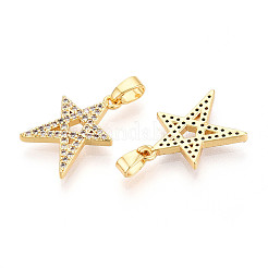 Brass Micro Pave Cubic Zirconia Pendants&nbsp;KK-N257-63G