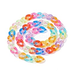 Handmade Opaque Acrylic Curb Chains&nbsp;KY-XCP0001-15