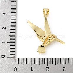 Brass Micro Pave Cubic Zirconia Pendants&nbsp;KK-P294-32G-03