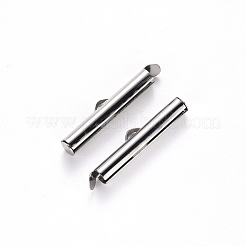 Tarnish Resistant 304 Stainless Steel Slide On End Clasp Tubes&nbsp;STAS-S115-01G-P