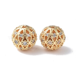 Brass Micro Pave Cubic Zirconia Beads&nbsp;KK-I702-43A