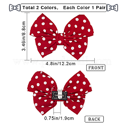 4Pcs 2 Colors Retro Polka Dot Pattern Polyester Bowknot Shoe Decorations&nbsp;FIND-GF0005-02