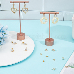 16Pcs 4 Styles Brass Cubic Zirconia Stud Earring Findings&nbsp;KK-DR0001-23