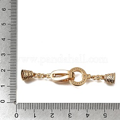 Brass Micro Pave Clear Cubic Zirconia Fold Over Clasps&nbsp;CU-CBA4292-02G