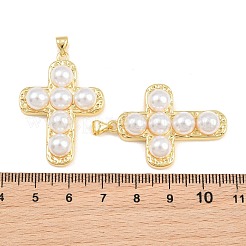 Brass & ABS Plastic Pearl Pendants&nbsp;PL-CBA8590-01G