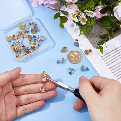 40pcs 2 Colors 304 Stainless Steel Stud Earring Findings&nbsp;STAS-DC0017-01