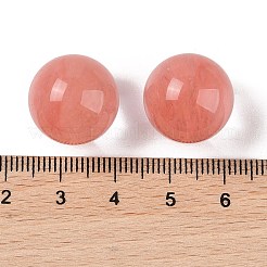 Cherry Quartz Glass No Hole Sphere Beads&nbsp;G-K353-04D-21