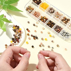 DIY Natural Gemstone Round Beads Stretch Bracelets Making Kits&nbsp;DIY-YW0011-52