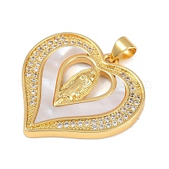 Brass Micro Pave Cubic Zirconia Pendants&nbsp;KK-A260-03G