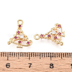 Brass Micro Pave Cubic Zirconia Charms&nbsp;KK-N263-146C-G