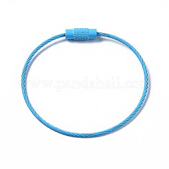 Spray Painted 201 Stainless Steel Wire Cable Keychains&nbsp;BJEW-T019-01E