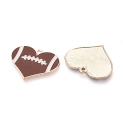 Rugby Alloy Enamel Pendants&nbsp;ENAM-T025-02G-01