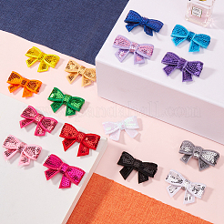 32Pcs 16 Colors Sequin Leather Bowknots&nbsp;DIY-GF0009-91
