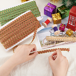 2 Cards 2 Colors Christmas Polyester Braided Lace Ribbon&nbsp;OCOR-FH0001-24