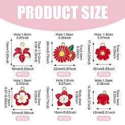 30Pcs 6 Styles Alloy and Enamel Pendants&nbsp;ENAM-TADJ0001-04C