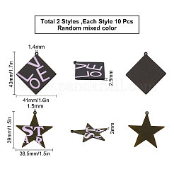 20Pcs 2 Style Spray Painted Cellulose Acetate(Resin) Pendants&nbsp;RESI-SC0002-02
