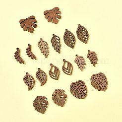 18Pcs 9 Styles Natural Walnut Wood Pendants&nbsp;WOOD-FS0001-48
