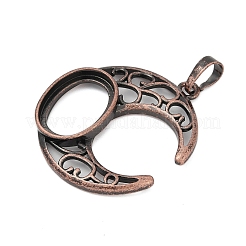 Moon Brass Pendant Cabochon Settings&nbsp;KK-S521-04RC