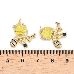Brass Micro Pave Cubic Zirconia Pendants&nbsp;KK-H537-19A-G