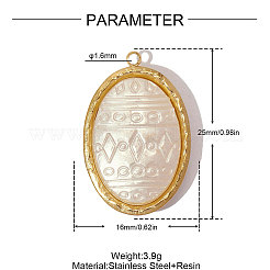 304 Stainless Steel with Resin Pendants&nbsp;RE-OY001-01G