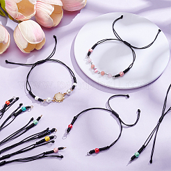 20Pcs 10 Styles Handmade Porcelain Round Bead with Waxed Polyester Cord Bracelets&nbsp;BJEW-UN00037