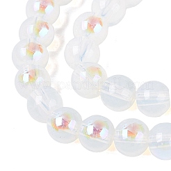 Electroplate Imitation Jade Glass Beads Strands&nbsp;EGLA-Q132-6MM-01B-02