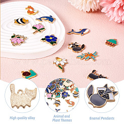 52Pcs 13 Style Rack Plating Alloy Pendants&nbsp;ENAM-CD0001-21-RS