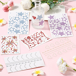 6 Styles Resin & Terylene & Acrylic Face Painting Stickers&nbsp;AJEW-SP0002-66