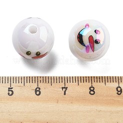 Christmas Theme UV Plating Acrylic Beads&nbsp;OACR-M022-08C