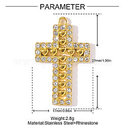 304 Stainless Steel Rhinestone Pendants&nbsp;STAS-OY002-50G