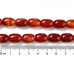 Barrel Shaped Gemstone Dyed Natural Red Agate Stone Beads Strands&nbsp;G-S114-05