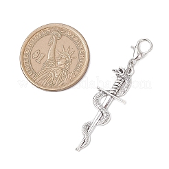 5Pcs Tibetan Style Alloy Sword Pendant Decorations&nbsp;HJEW-JM04220