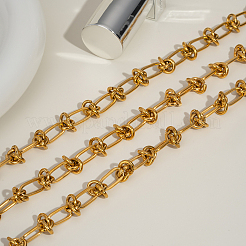 Stainless Steel Knot & Oval Link Chain Necklaces for Unisex&nbsp;LF3884-1