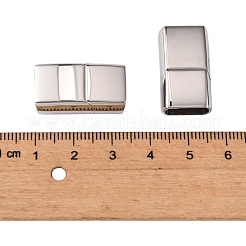 Tarnish Resistant Rectangle 304 Stainless Steel Magnetic Clasps with Glue-in Ends&nbsp;STAS-I037-22
